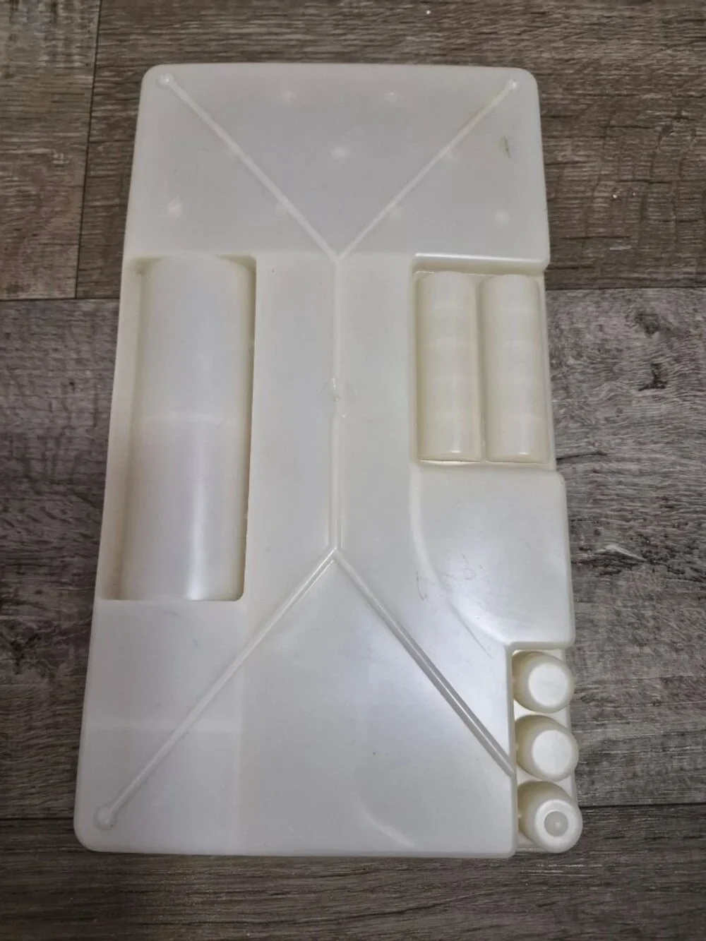 White Plastic Sewing Organizer Tray With Multiple Compartments Vintage